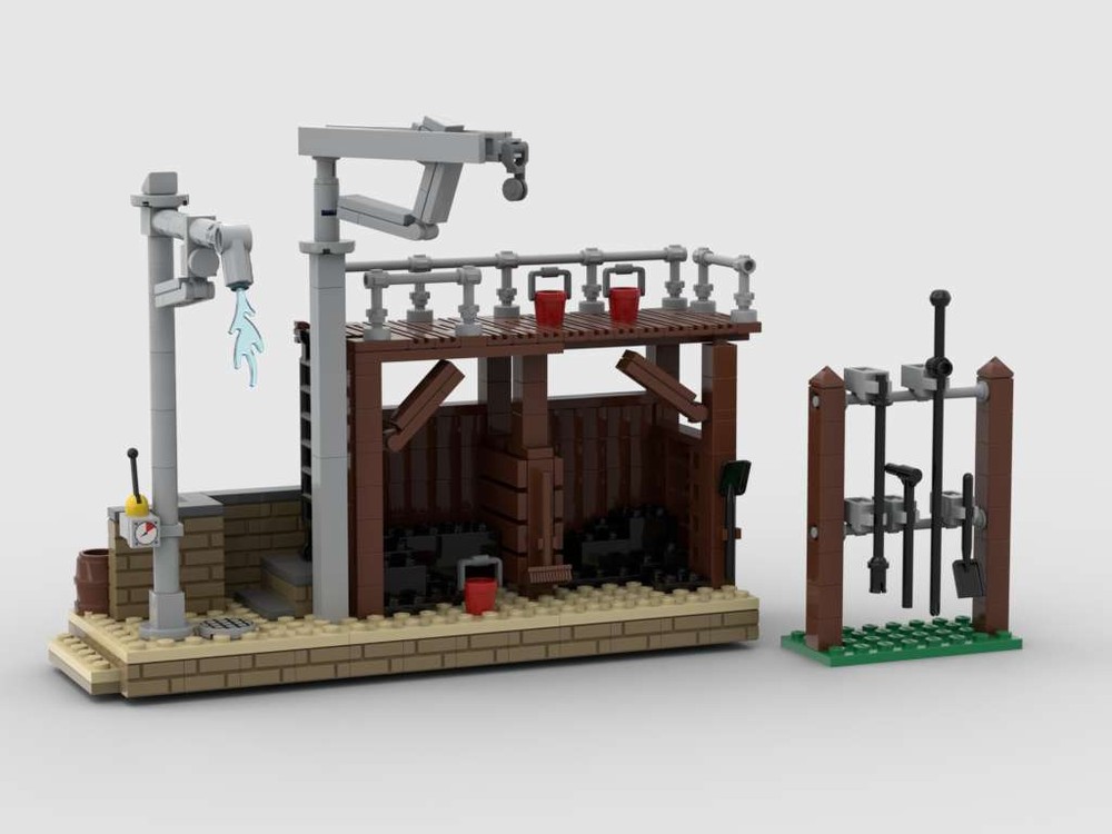 Lego Coaling-plant / Bekohlungsanlage - Dampflok Schürhakengestell Steam engine poker rack