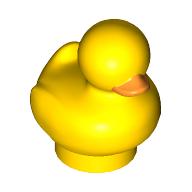 Lego Animal, Bird, Duck / Duckling with Orange Beak print / Yellow