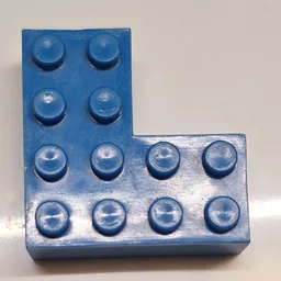 Brick 4 x 4 Corner without Bottom Tubes / Blue