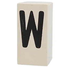 Tile Special 1 x 2 x 5/6 with Stud Hole in End with 'W' Print