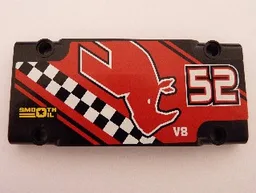 Technic, Panel Plate 5 x 11 x 1 with Rhino Head, '52', 'SMOOTH OIL' and 'V8' Pattern Model Right Side (Sticker) - Sets 8041 / 42041