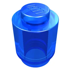 Brick Round 1 x 1 Solid Stud / Trans-Dark Blue