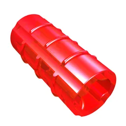 Technic Axle Connector Ridged [with x Hole x Orientation] / Trans-Red