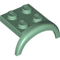 Lego Wheel Arch, Mudguard 2 x 3 x 1 1/3 with 2 x 2 Plate / Sand Green