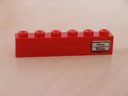 Brick 1 x 6 with 'Paris - Roma' Right Pattern (Sticker) - Set 7740