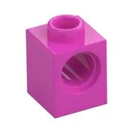Technic Brick 1 x 1 with Pin Hole / Dark Pink