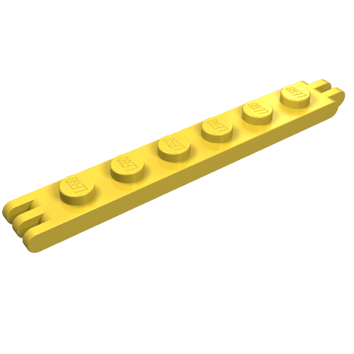Lego Hinge Plate 1 x 6 with 2 and 3 Fingers On Ends / Yellow