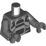 Lego Torso, Black/Light Bluish Grey Armor print, Dark Bluish Gray Arms and Hands / Dark Bluish Gray