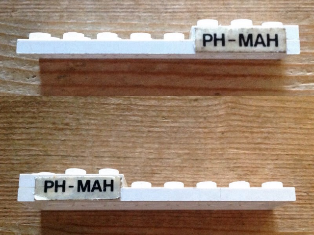 Lego Stickered Assembly 8 x 2 x 2/3 with Black 'PH-MAH' Pattern on Both Sides (Stickers) - Set 1610-2