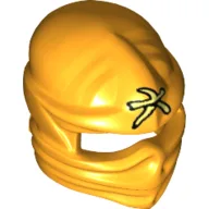 Wrap with Forehead Ridge and Bright Light Yellow Asian Character Print (Skylor)