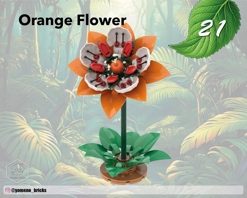 Lego Orange Flower