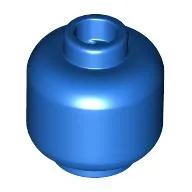 Minifig Head [Plain] [Blocked Open Stud] / Blue