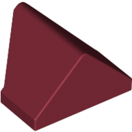 Lego Brick Sloped 45° 2 x 1 Double / Inverted with Bottom Stud Holder / Dark Red