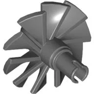 Jet Engine Fan with 10 Blades and Technic Pin / Dark Bluish Gray