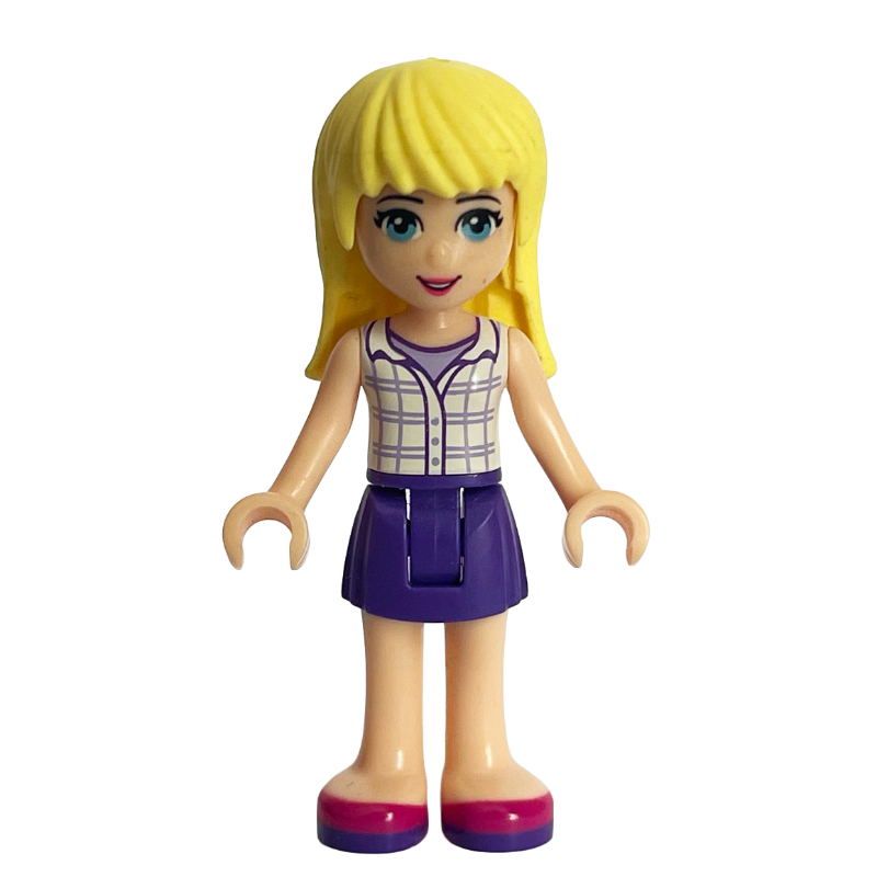 Lego Stephanie - White Plaid Top, Dark Purple Skirt