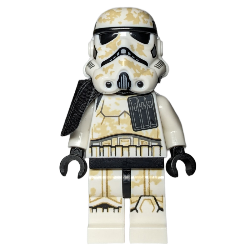 Lego Sandtrooper, Black Pauldron, Neck Bracket with Double Stud, Closed Mouth