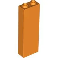 Brick 1 x 2 x 5 with Blocked Open Studs and Bottom Stud Holder with Asymmetric Ridges / Orange