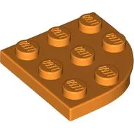 Plate Round Corner 3 x 3 / Orange