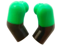 Arm, (Matching Left and Right) Pair with Molded Bright Green Short Sleeves Pattern / Black