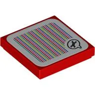 Tile 2 x 2 with Spanner in Speech Bubble and Barcode Print (Sticker) / Red