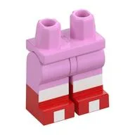 Hips with Bright Pink Legs and Red Boots Pattern with White Knees and Toes Print / Bright Pink
