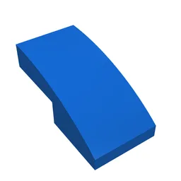 Brick Curved 2 x 1 No Studs [1/2 Bow] / Blue