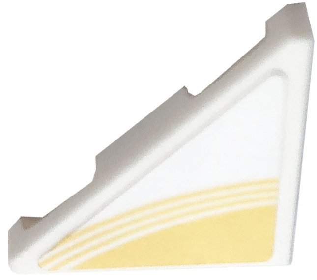 Lego Tile, Modified 2 x 2 Triangular with Yellow Curved Stripes Pattern Model Left Side (Sticker) - Set 76897