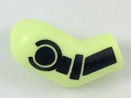 Arm, Right with Black Minifigure Skeleton Pattern / Yellowish Green