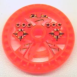 Technic Disc 5 x 5 Notched, Blazooka / Trans-Neon Orange