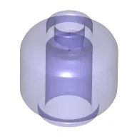 Minifig Head [Plain] [Vented Stud - 2 Holes] / Trans-Purple
