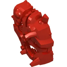 Large Figure Mask, Half (Splitface) / Red