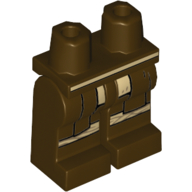Lego Hips and Dark Brown Legs with Dark Brown/Tan Robe, Knee Pads print / Dark Brown