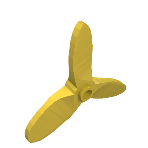 Lego Propeller 3 Blade 5.5 Diameter, Small Pin Hole / Yellow