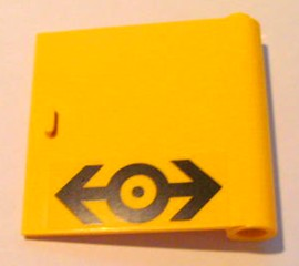 Lego Door 1 x 5 x 4 Right with Train Logo Black Pattern (Sticker) - Set 4564