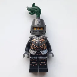 Dragon Knight, Black, Armor, Helmet with Dark Green Plume (Pearl Titanium)