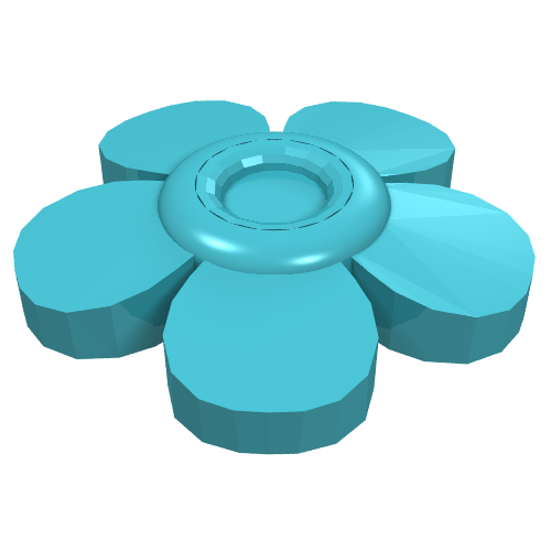 Lego Headwear Accessory Flower with 5 Smooth Petals and Pin / Medium Azure