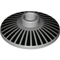Lego Dish 2 x 2 Inverted [Radar] with Black Stripes / Radiant print / Light Bluish Gray