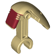 Lego Minifig Head Special with Clip, Mechanical with Dark Red Insignia Print (Battle Droid Security)
