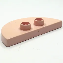Duplo Plate 2 x 4 x 1/3 Half Circle with 2 Studs [Thin] / Light Pink