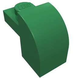 Brick Curved 1 x 2 x 1 1/3 with Curved Top / Green