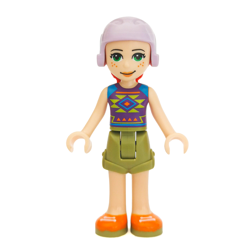 Lego Mia - Dark Purple Top, Olive Green Skirt, Lavender Helmet