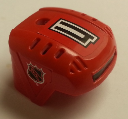 Lego Sports Hockey Helmet with NHL Logo Both Sides, Black Number 4 and Black Stripe Pattern (Stickers) - Set 3540