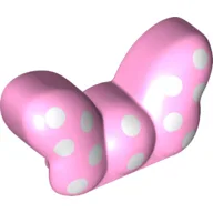 Duplo Brick Special 1 x 2 Bow with White Spots Print / Bright Pink