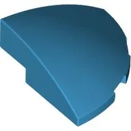 Brick Round Corner, Curved 3 x 3 x 1 Quarter Circle / Dark Azure