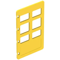 Duplo Door 1 x 3 1/2 x 5 1/3 with Six Panes / Yellow