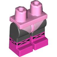 Lego Hips with Black Legs and Dark Pink Boots Pattern with Bright Pink Leotard and Ballet Slippers Print (Fairy Batman) / Bright Pink