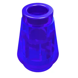 Cone 1 x 1 [Top Groove] / Trans-Purple