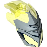 Large Figure Helmet / Visor with Clip with Clip with Face Guard Print Type 2 / Trans-Neon Green