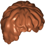 Lego Hair Tousled, Mid-length / Dark Orange