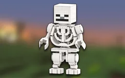 Up-Scaled LEGO Minifigure: Blocky Skeleton